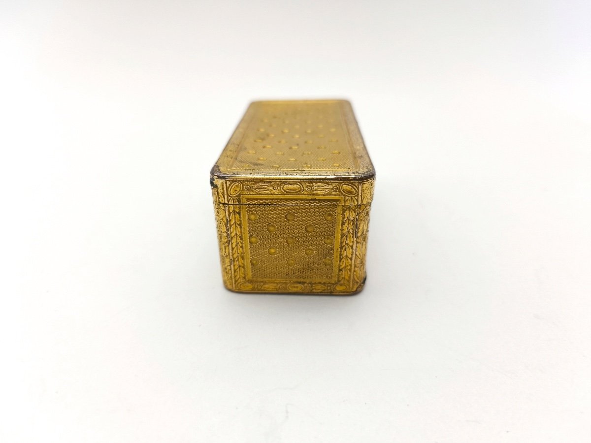 Very Interesting Snuff Box In Pomponne Guilloché, Triple Compartment. End Of The 18th Century.-photo-6