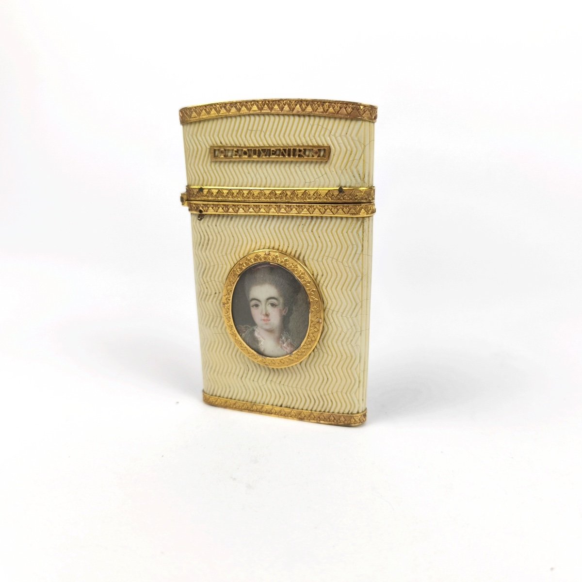  Superb Tablet Case Or Dance Card In Martin Varnish And Miniature Portrait. Louis XVI-photo-2