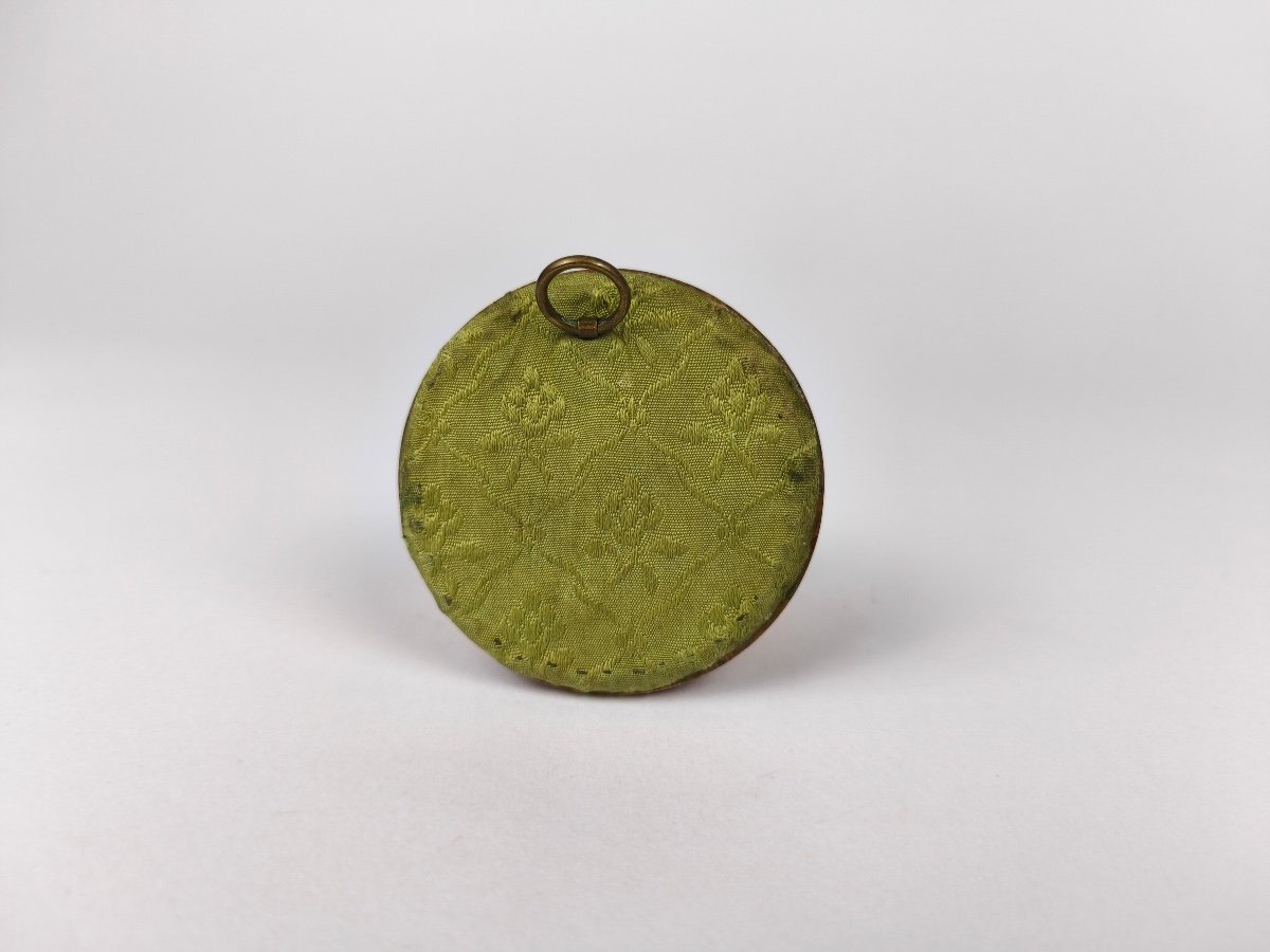 Miniature Portrait From The Revolutionary Period, Man With A Cockade, Gold Frame. 18th Century, Directory-photo-3