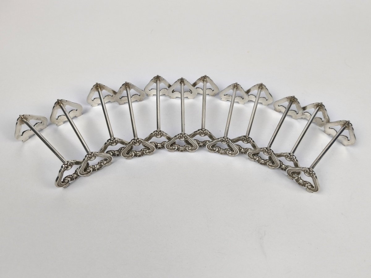 Hénin & Cie: Superb Set Of 12 Knife Holders In Solid St. Louis XV Agent-photo-2