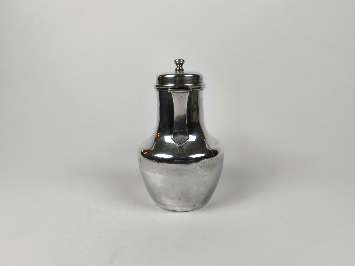 Doutre-roussel: Marabout Jug With Flat Bottom In Solid Silver. 2nd Empire Period. -photo-2