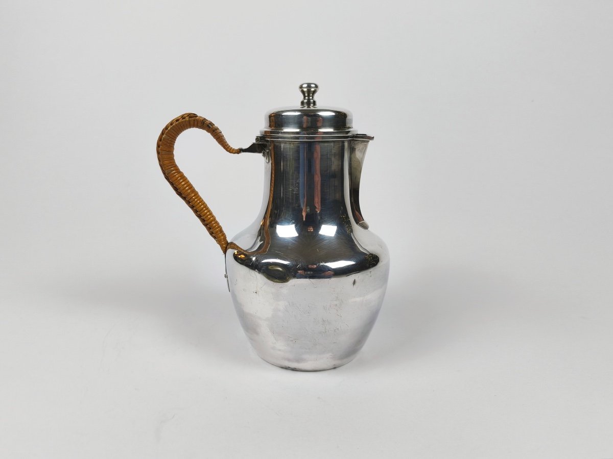 Doutre-roussel: Marabout Jug With Flat Bottom In Solid Silver. 2nd Empire Period. -photo-3