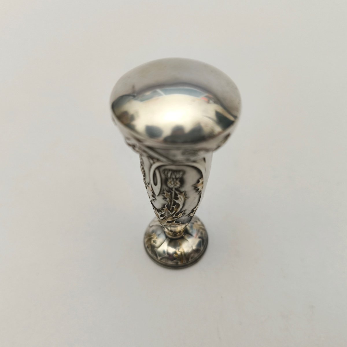 E. Lefebvre: Art Nouveau Silver And Silver-gilt Wax Seal Or Seal, Thistle Decor, C1900-photo-2