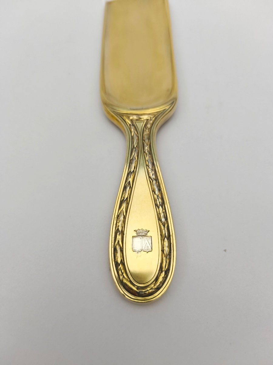 Auguste Leroy: Rare Louis XVI Style Silver-gilt Shoehorn. -photo-3