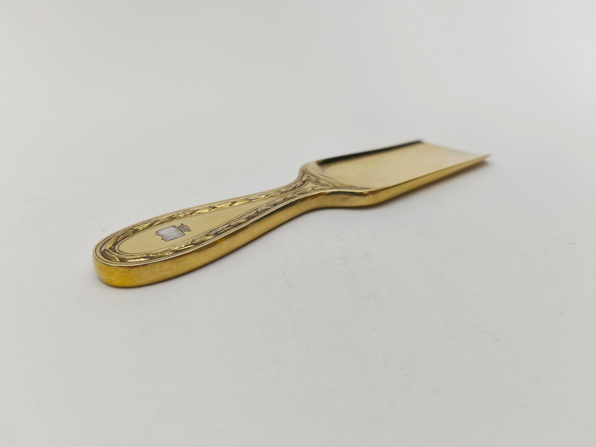 Auguste Leroy: Rare Louis XVI Style Silver-gilt Shoehorn. -photo-4