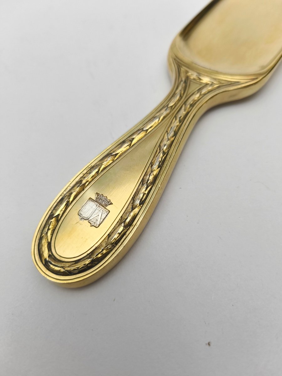 Auguste Leroy: Rare Louis XVI Style Silver-gilt Shoehorn. -photo-5