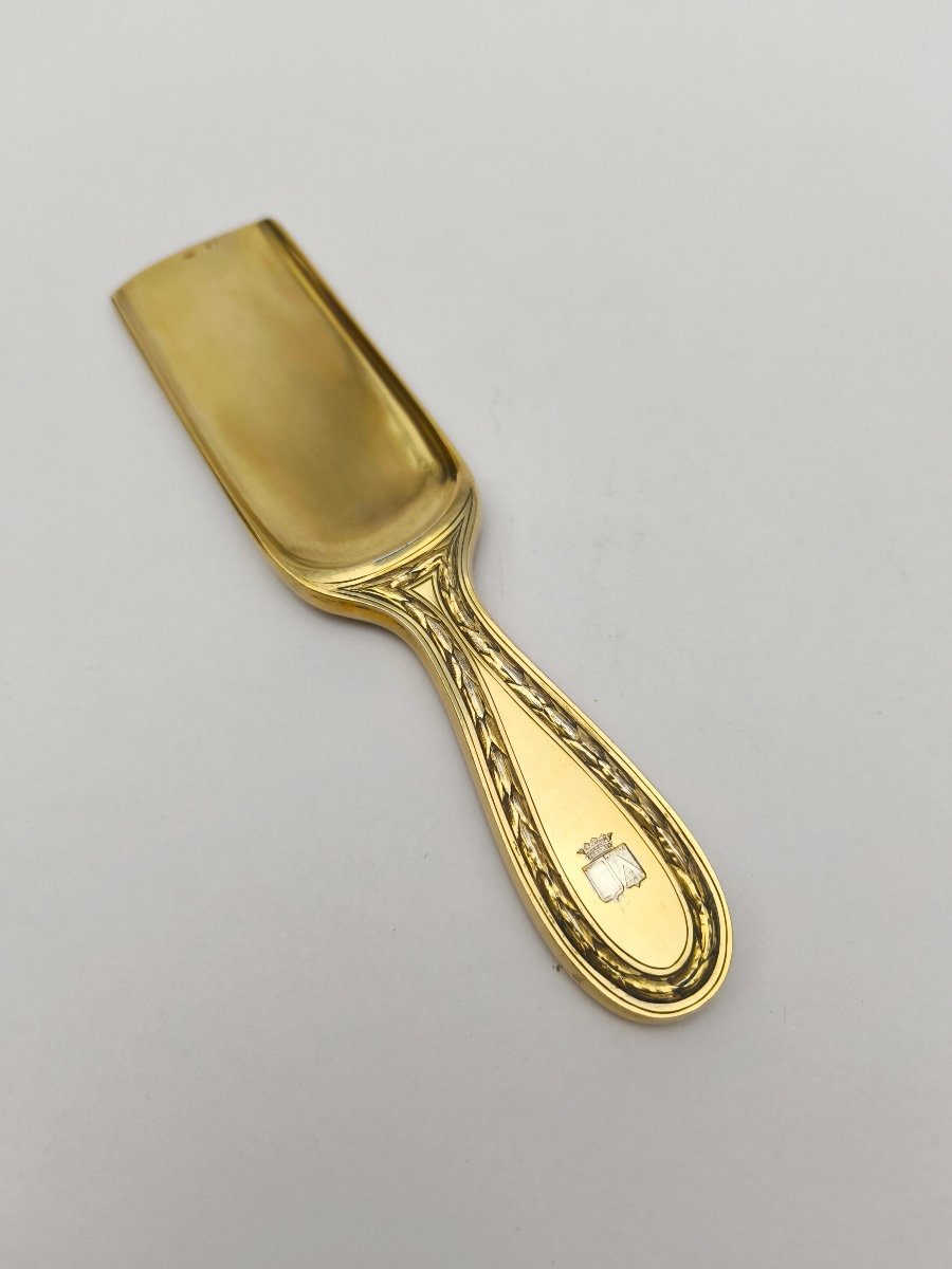 Auguste Leroy: Rare Louis XVI Style Silver-gilt Shoehorn. 