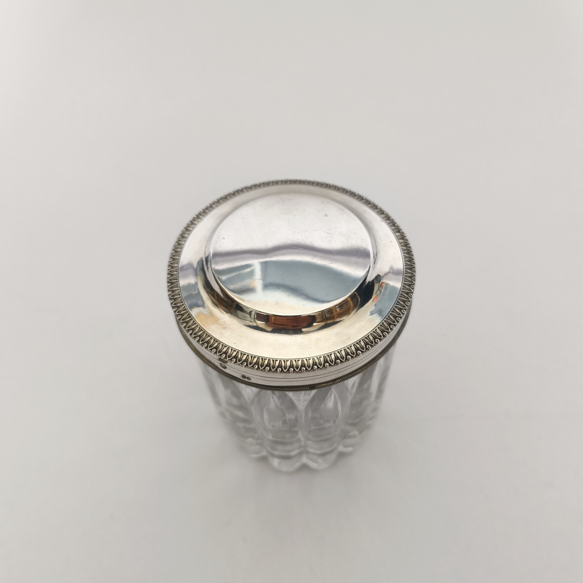 Creusot (?): Glass Or Crystal Jar Mounted In Solid Silver, Early 19th Century, Restoration-photo-2