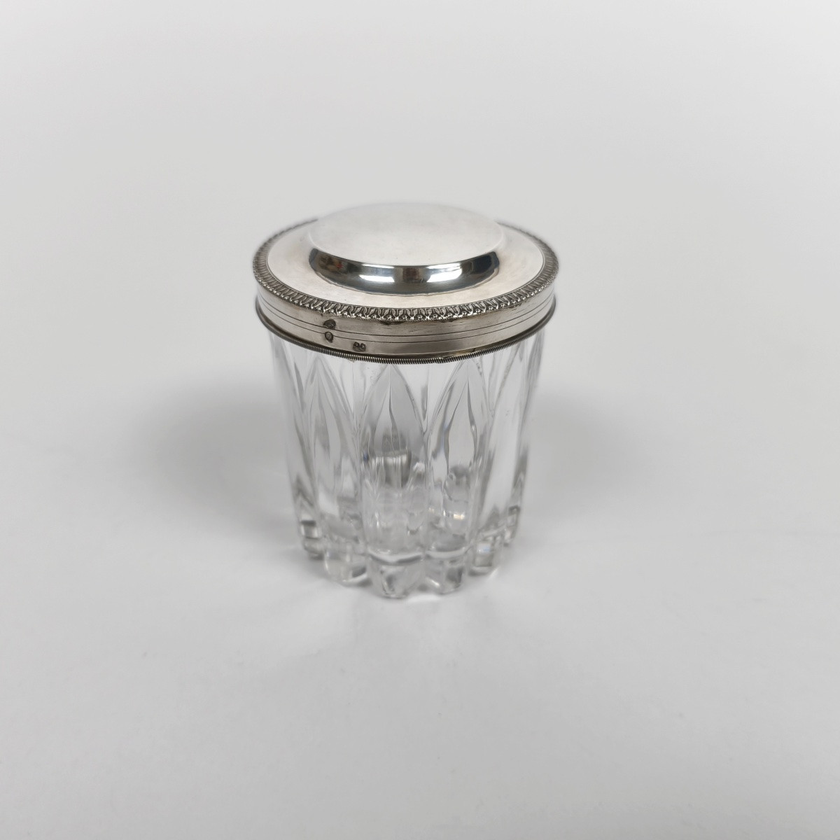 Creusot (?): Glass Or Crystal Jar Mounted In Solid Silver, Early 19th Century, Restoration-photo-3