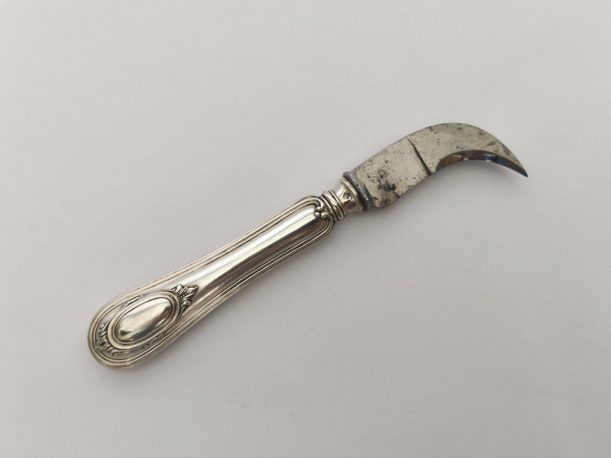 Champagne Muselet Knife In Solid Silver And Steel. Late 19th - Early 20th Century. -photo-2