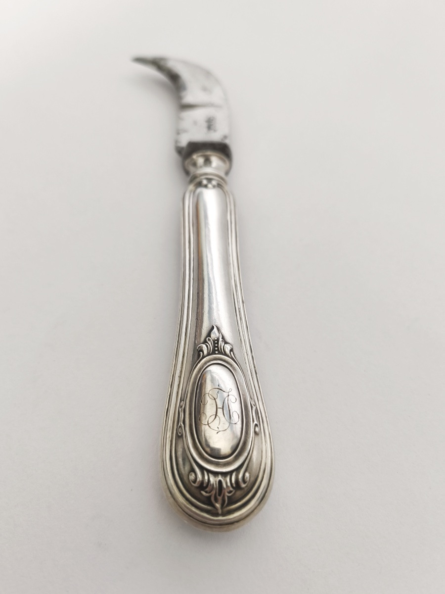 Champagne Muselet Knife In Solid Silver And Steel. Late 19th - Early 20th Century. -photo-4