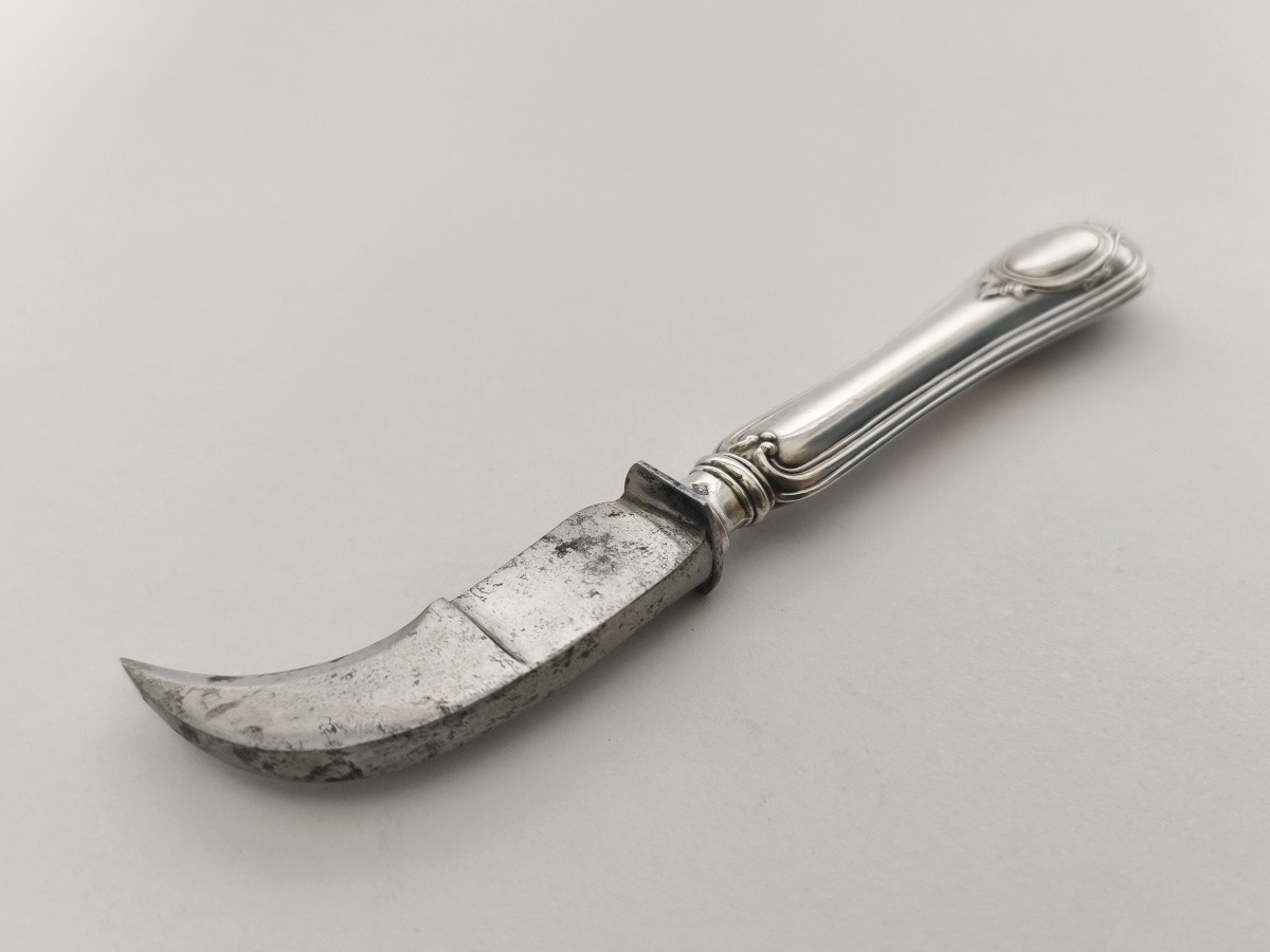 Champagne Muselet Knife In Solid Silver And Steel. Late 19th - Early 20th Century. -photo-1