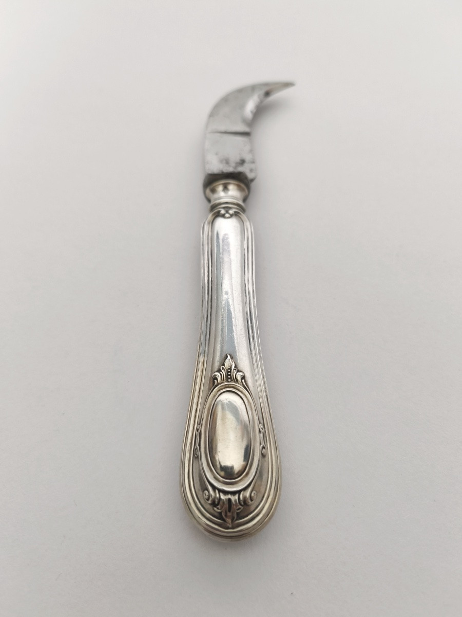 Champagne Muselet Knife In Solid Silver And Steel. Late 19th - Early 20th Century. -photo-2