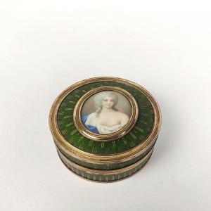 Pierre Noël Violet: Superb 18th Century Miniature On Box In Martin Varnish, Tortoiseshell & Gold Metal