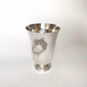 Bouty: Very Heavy (163 Gr) And Large Solid Silver Cup From The End Of The 18th Century. 