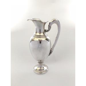 Large Italian Solid Silver Ewer In Neo Classical Style.