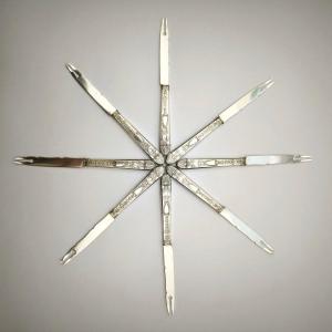 Odiot By Henin Et Cie: Rare Silver Melon Knife Set, Napoleon St. Empire Model