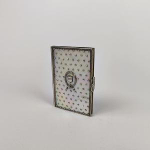 19th Century Mother-of-pearl And Sterling Silver Stars Dance Book Or Note Book Binding. 