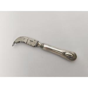 Champagne Muselet Knife In Solid Silver And Steel. Late 19th - Early 20th Century. 