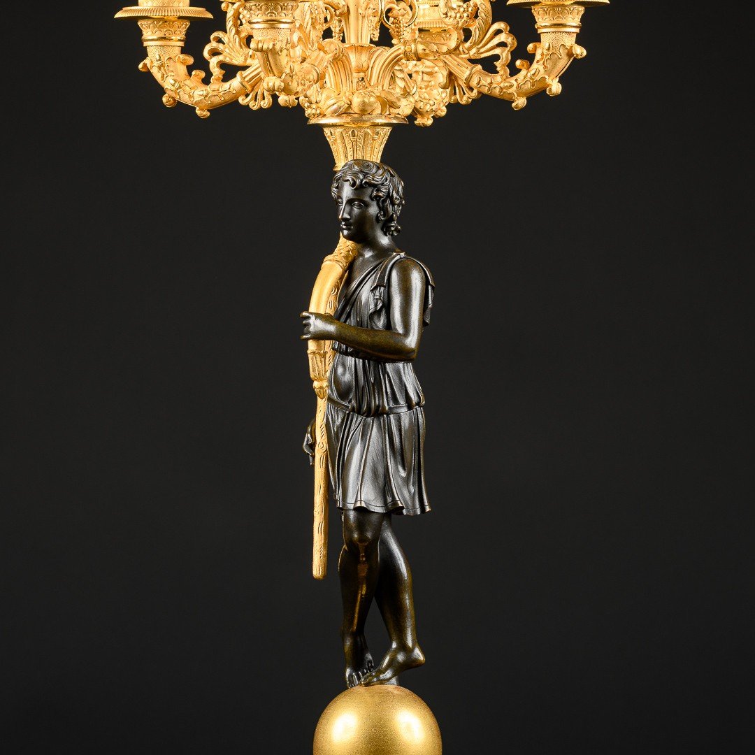 Model By Pierre - Philippe Thomire - Pair Of Large Empire Candelabra “ Apollo & Diana ”-photo-5