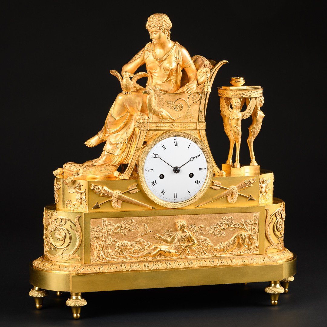 François - Louis Savart (1780-1828) - Fabulous Empire Clock “ The Love Letter ” -photo-4