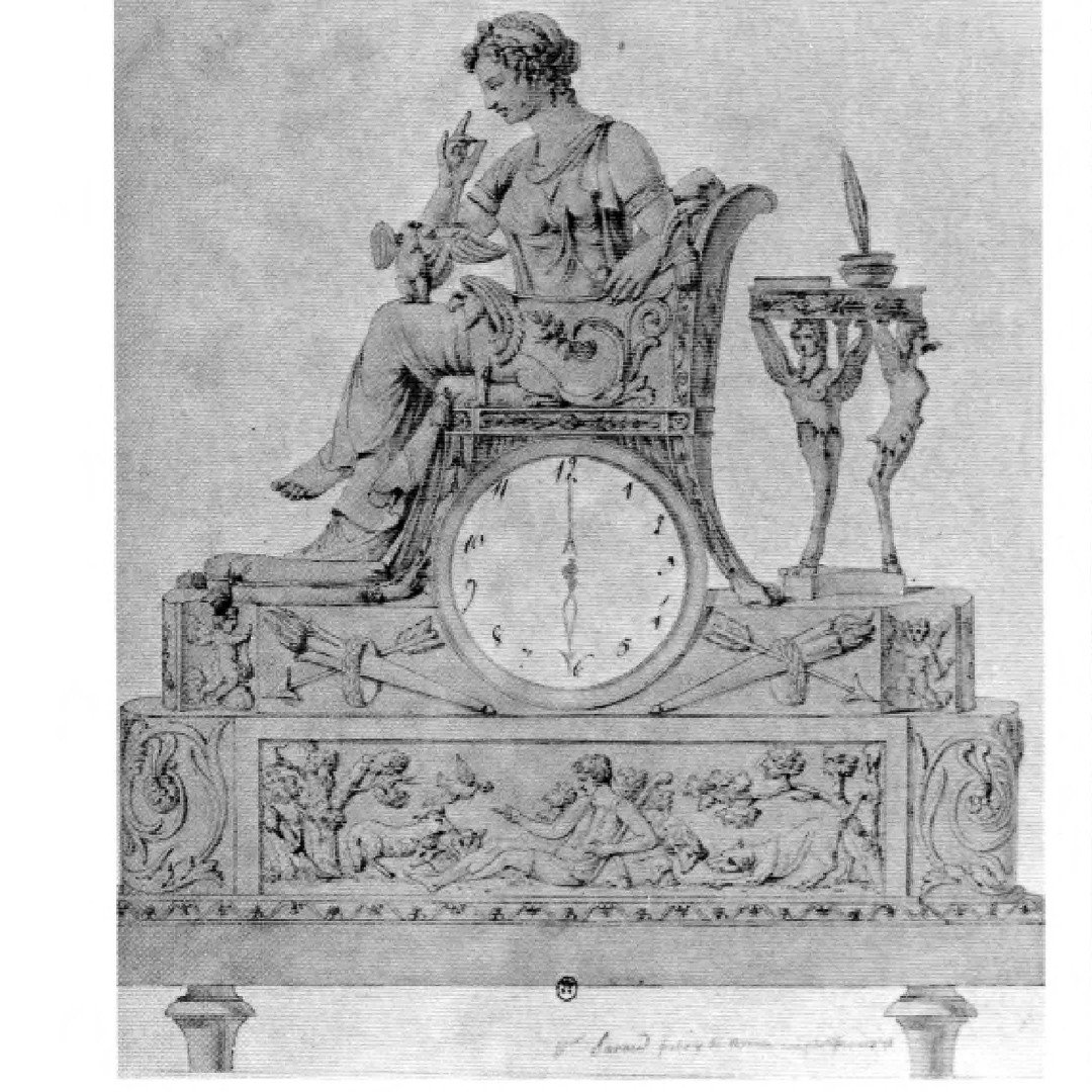 François - Louis Savart (1780-1828) - Fabulous Empire Clock “ The Love Letter ” -photo-8