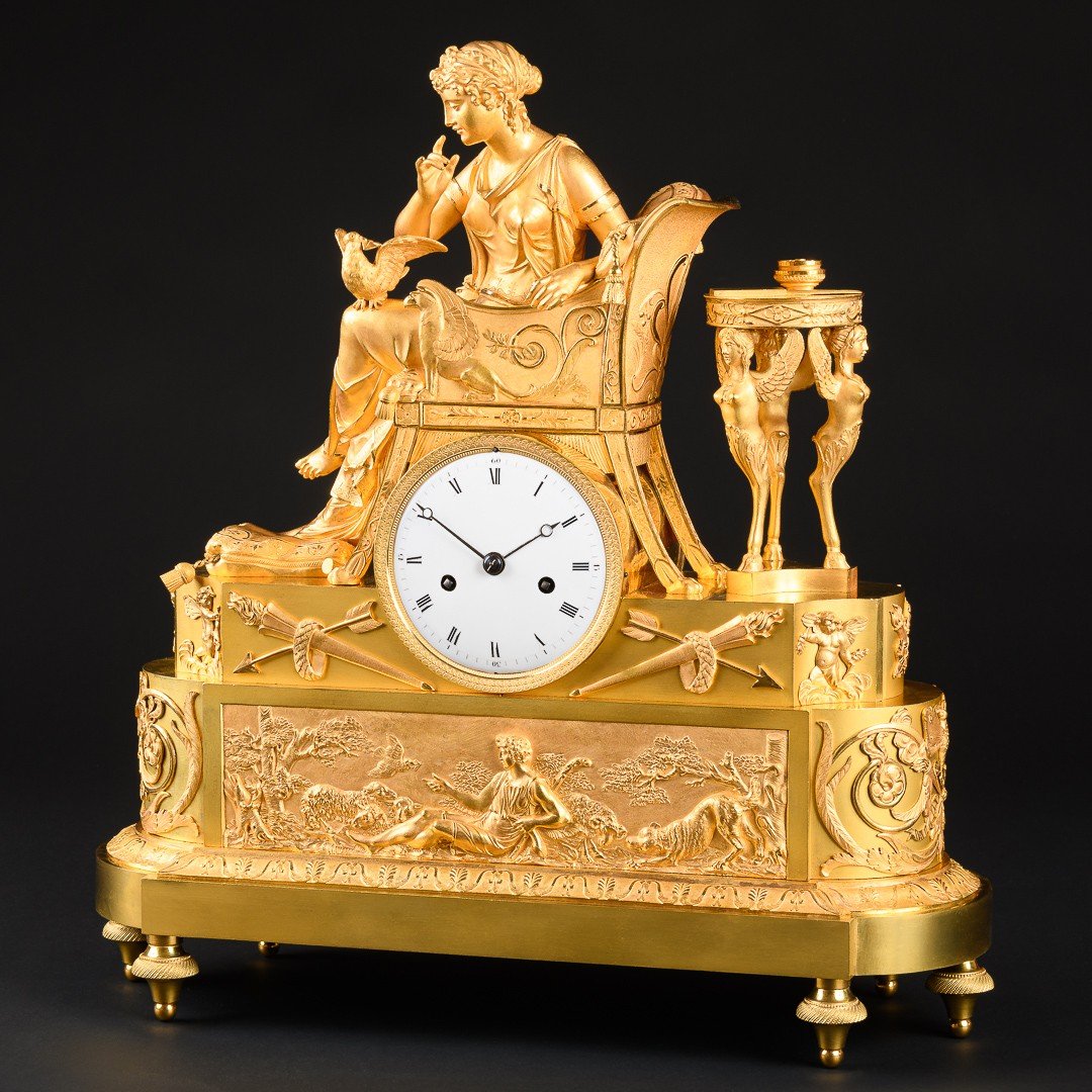 François - Louis Savart (1780-1828) - Fabulous Empire Clock “ The Love Letter ” -photo-4