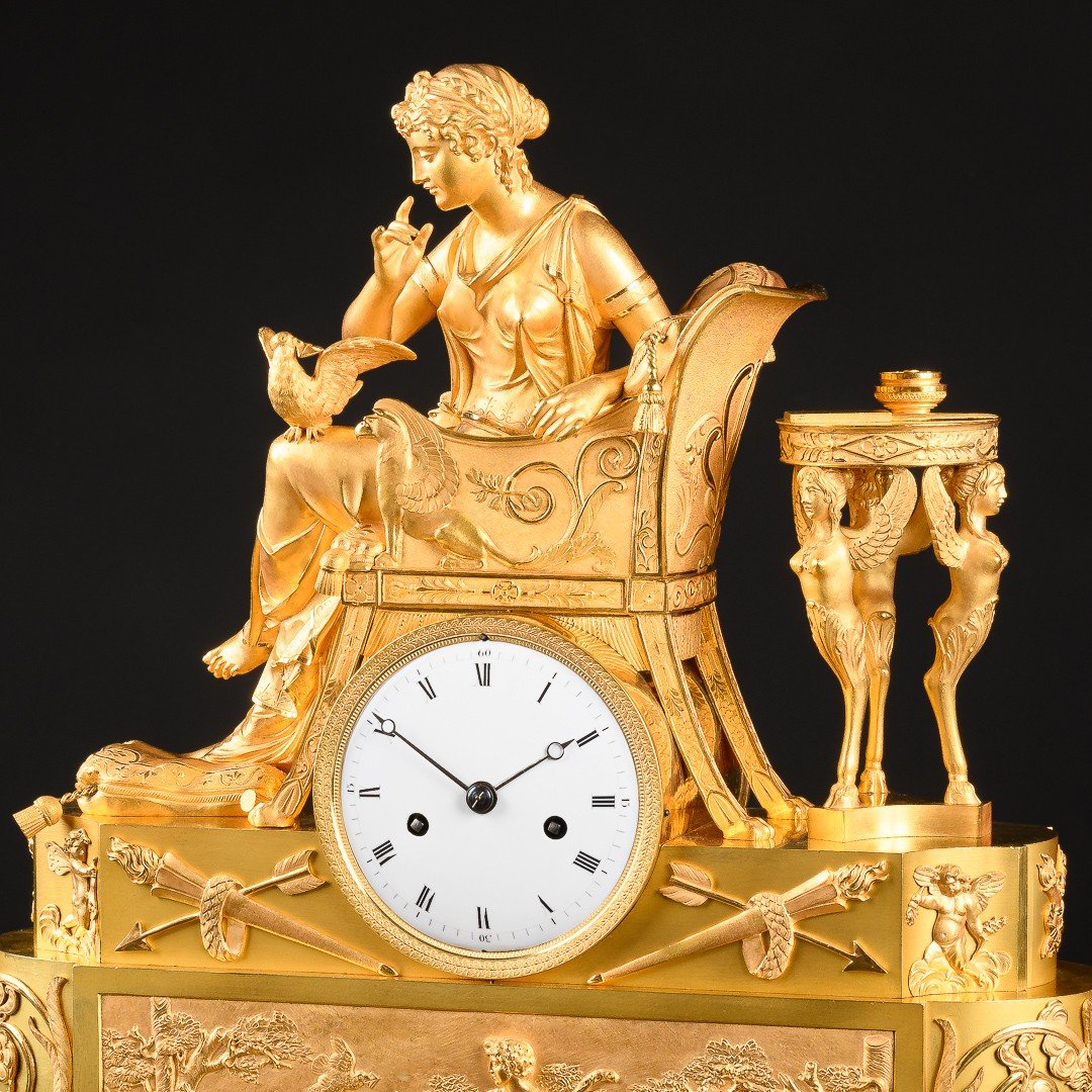 François - Louis Savart (1780-1828) - Fabulous Empire Clock “ The Love Letter ” -photo-5