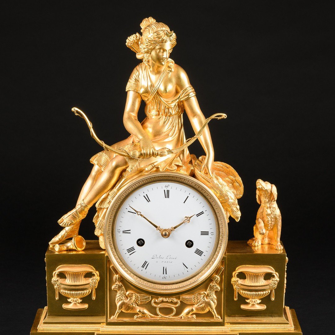 Directoire Period (1795-1799) - Exceptional Mythological Clock “ Diana Huntress ”-photo-2