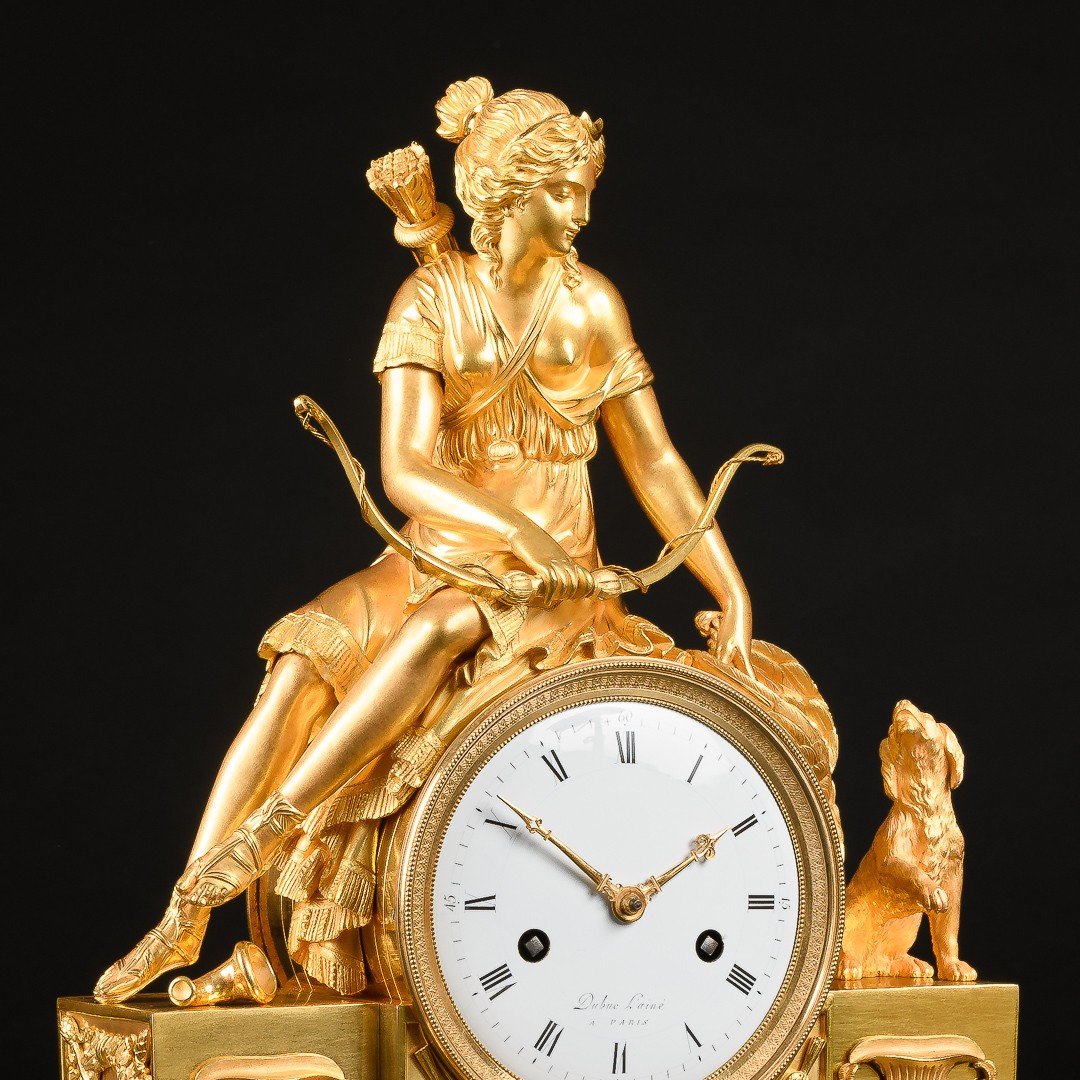 Directoire Period (1795-1799) - Exceptional Mythological Clock “ Diana Huntress ”-photo-2