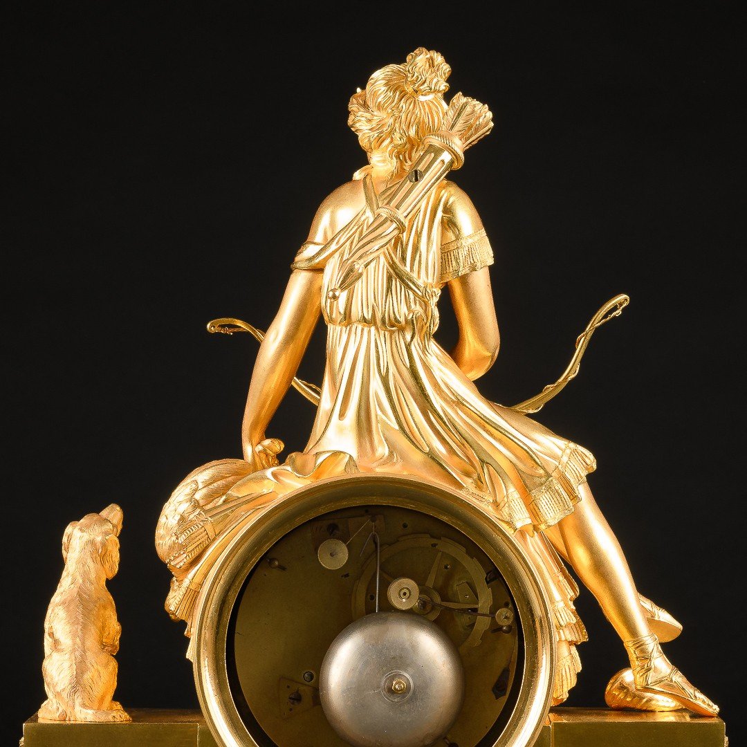 Directoire Period (1795-1799) - Exceptional Mythological Clock “ Diana Huntress ”-photo-7