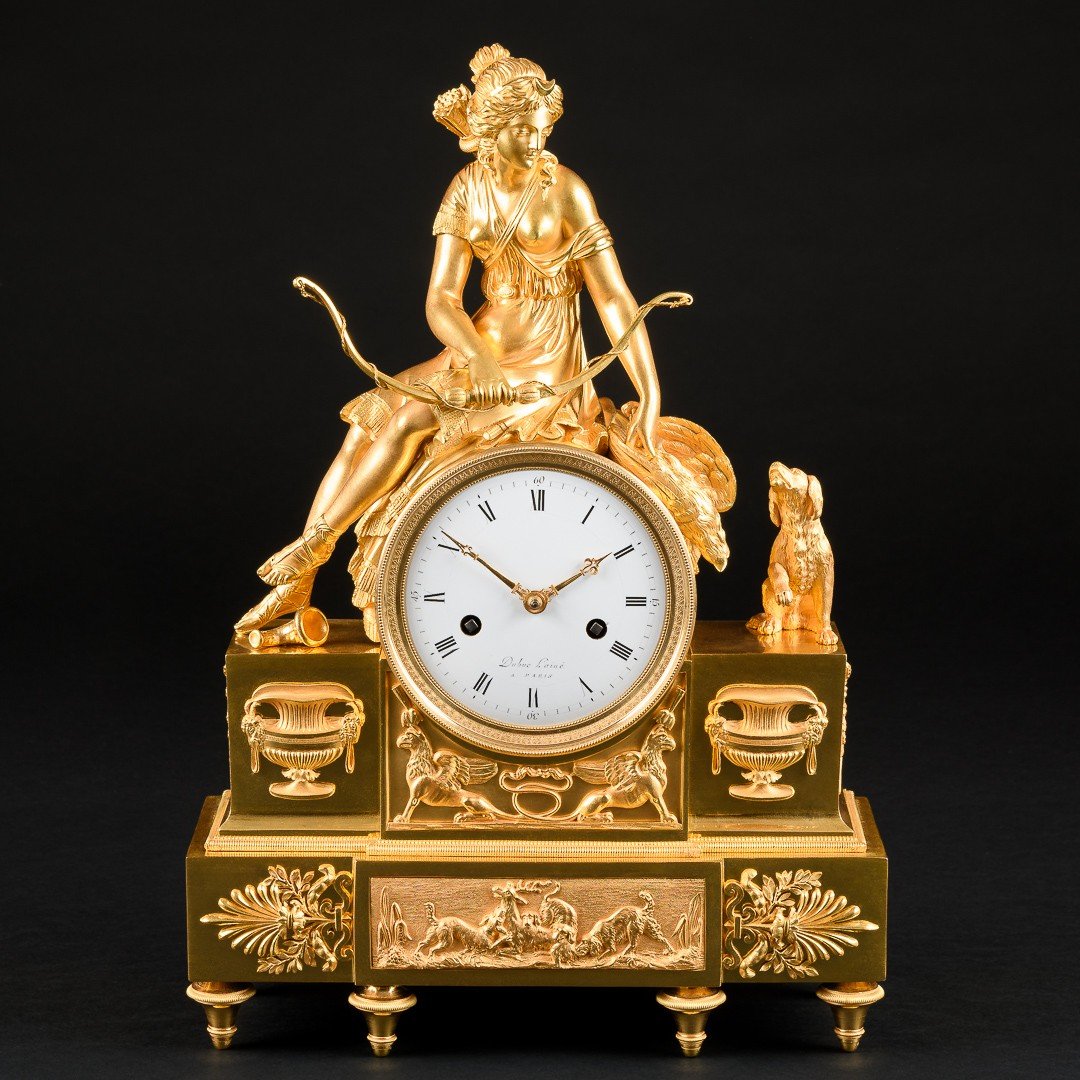 Directoire Period (1795-1799) - Exceptional Mythological Clock “ Diana Huntress ”