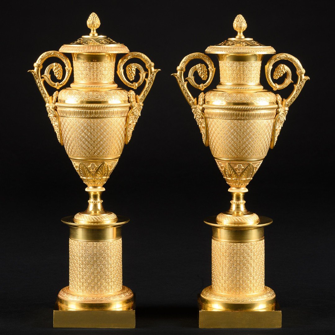 Stunning Pair Of Empire Cassolettes / Candlesticks For Double Use