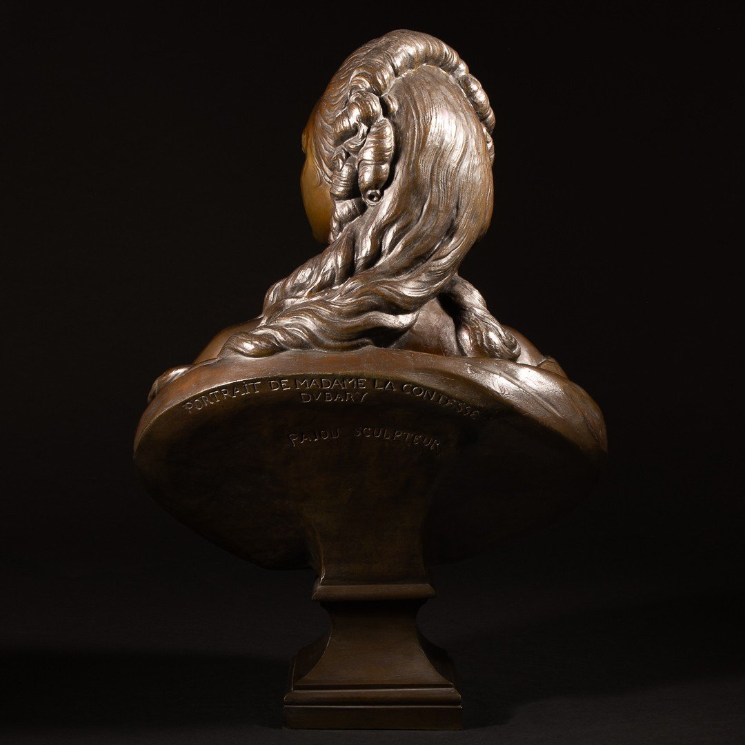 Impressionnant Buste En Bronze De Madame Du Barry Signé Augustin Pajou - Hauteur 71 cm-photo-4