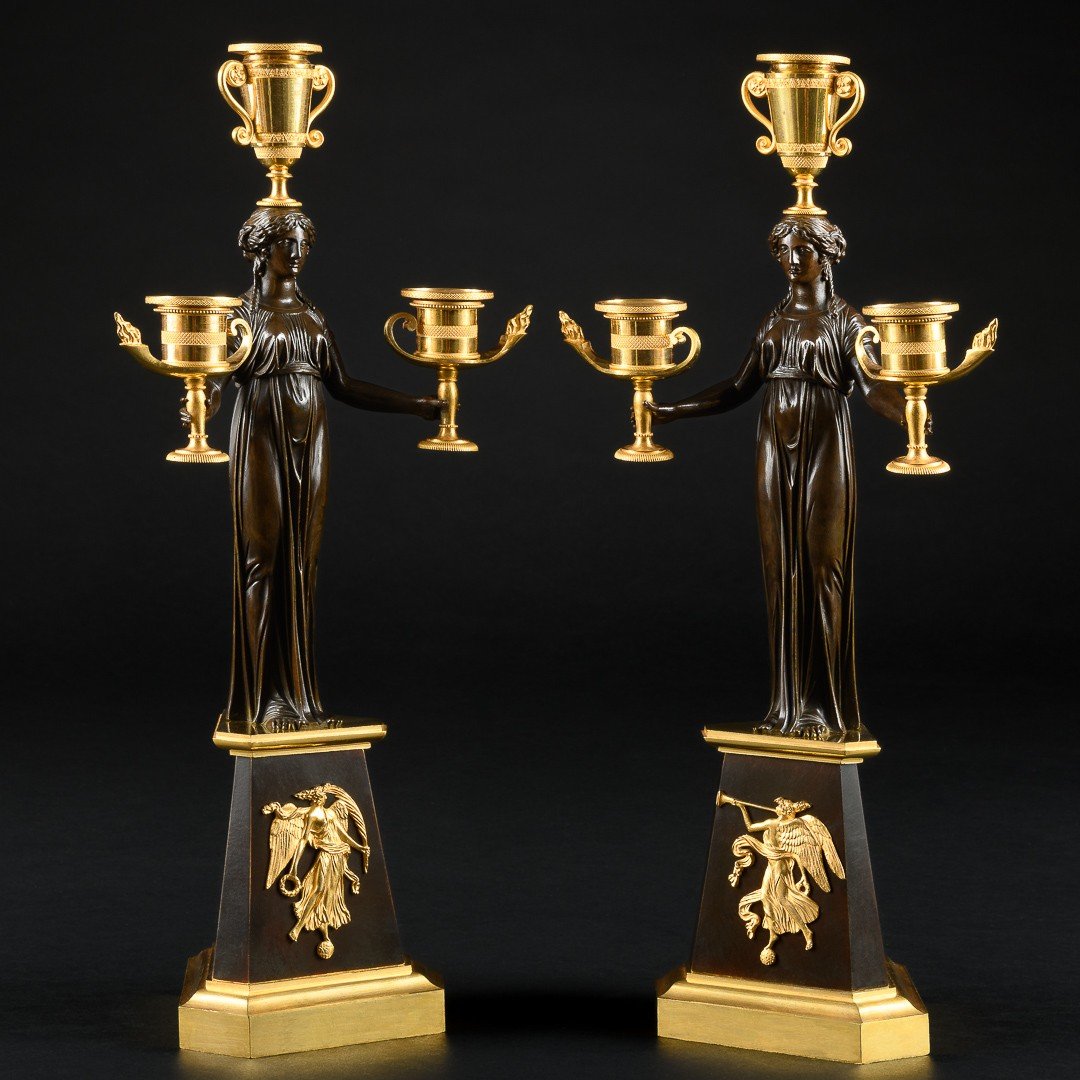 Claude Galle - Magnificent Pair Of Empire Period Candelabra - Circa 1805-photo-1