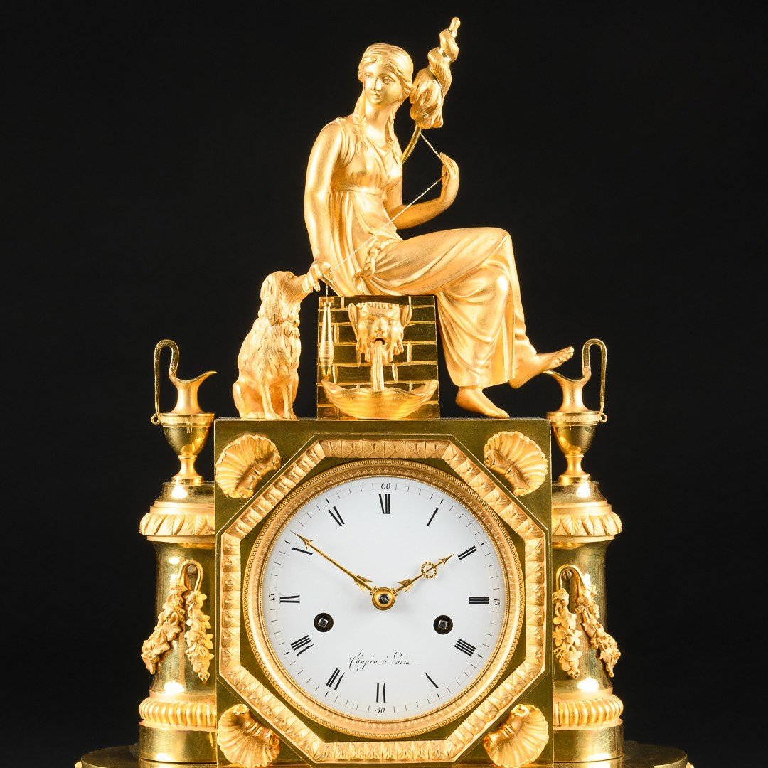 Superbe Pendule D’époque Directoire (1795-1799) “ Allégorie De La Fidélité ”-photo-2