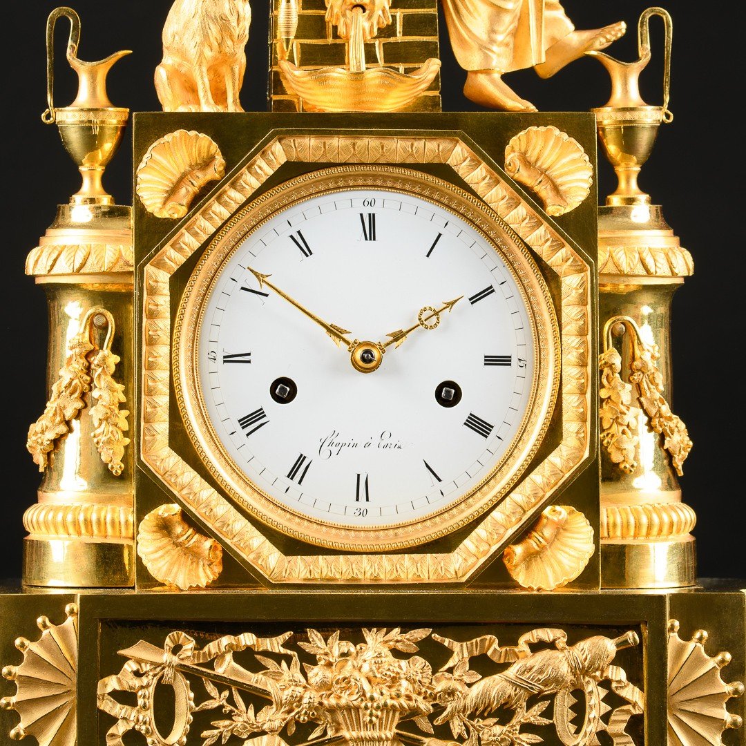 Superbe Pendule D’époque Directoire (1795-1799) “ Allégorie De La Fidélité ”-photo-3