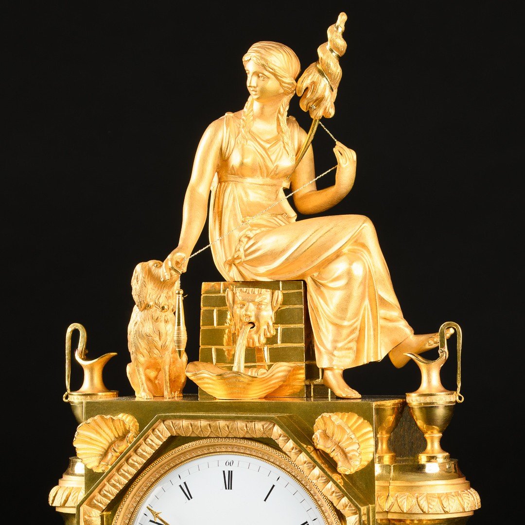 Superbe Pendule D’époque Directoire (1795-1799) “ Allégorie De La Fidélité ”-photo-2