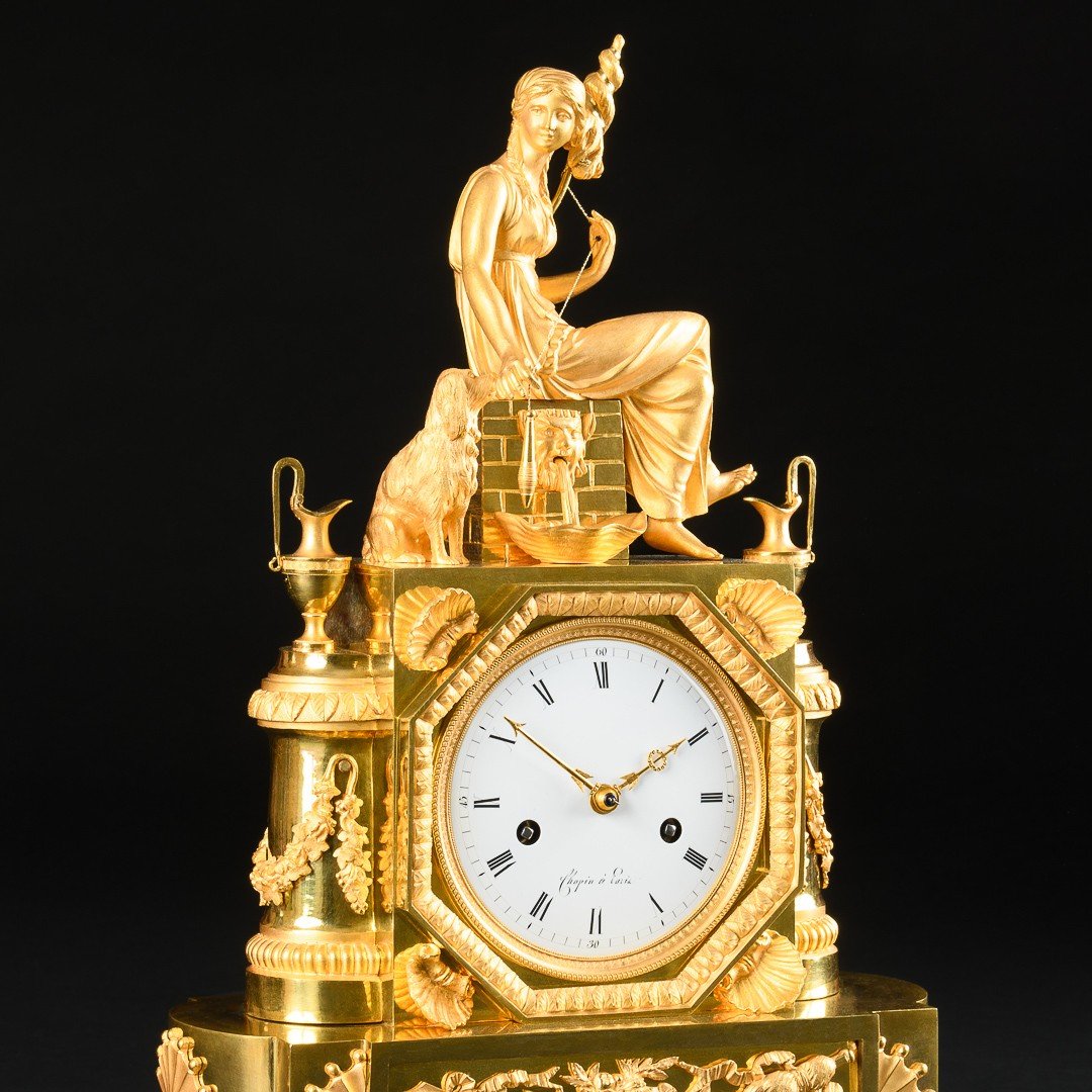 Superbe Pendule D’époque Directoire (1795-1799) “ Allégorie De La Fidélité ”-photo-4