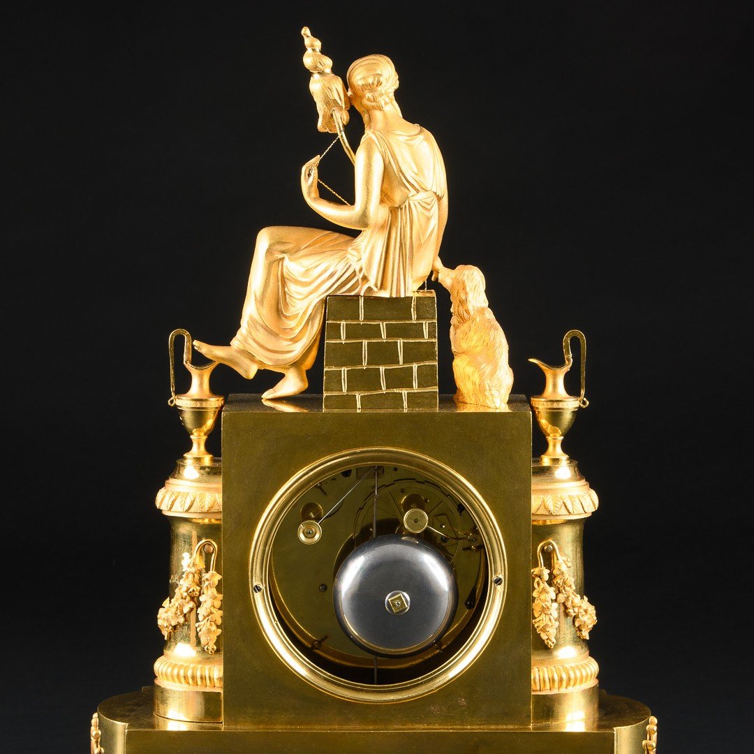 Superbe Pendule D’époque Directoire (1795-1799) “ Allégorie De La Fidélité ”-photo-5