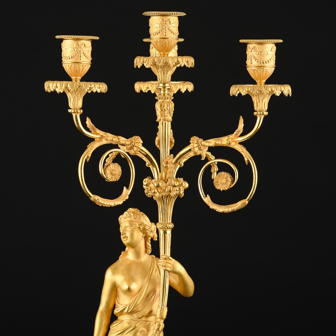 Magnifique Paire De Candélabres D’époque Louis XVI-photo-5