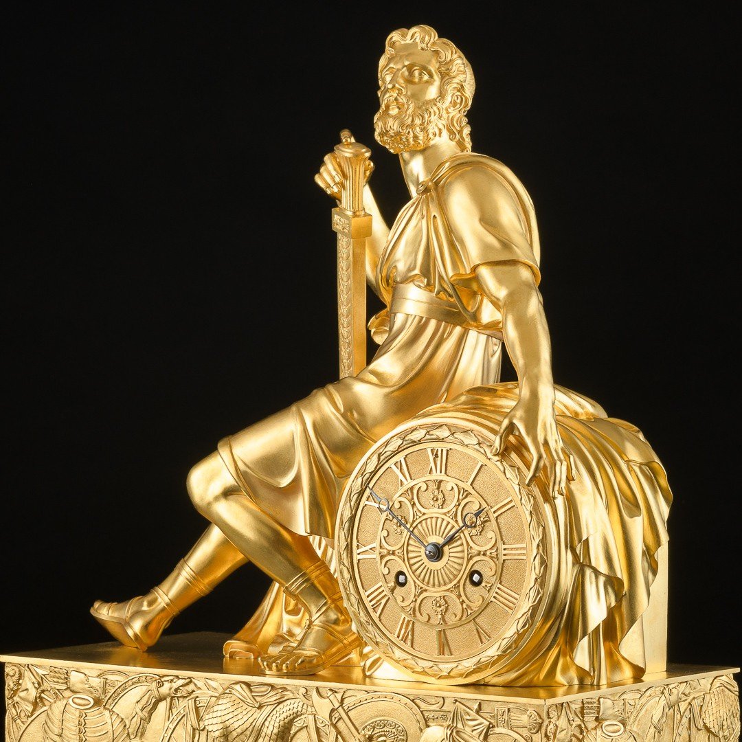 Signée Pierre - Philippe Thomire Et Louis Moinet - Spectaculaire Pendule Empire “ Ulysse ”-photo-2