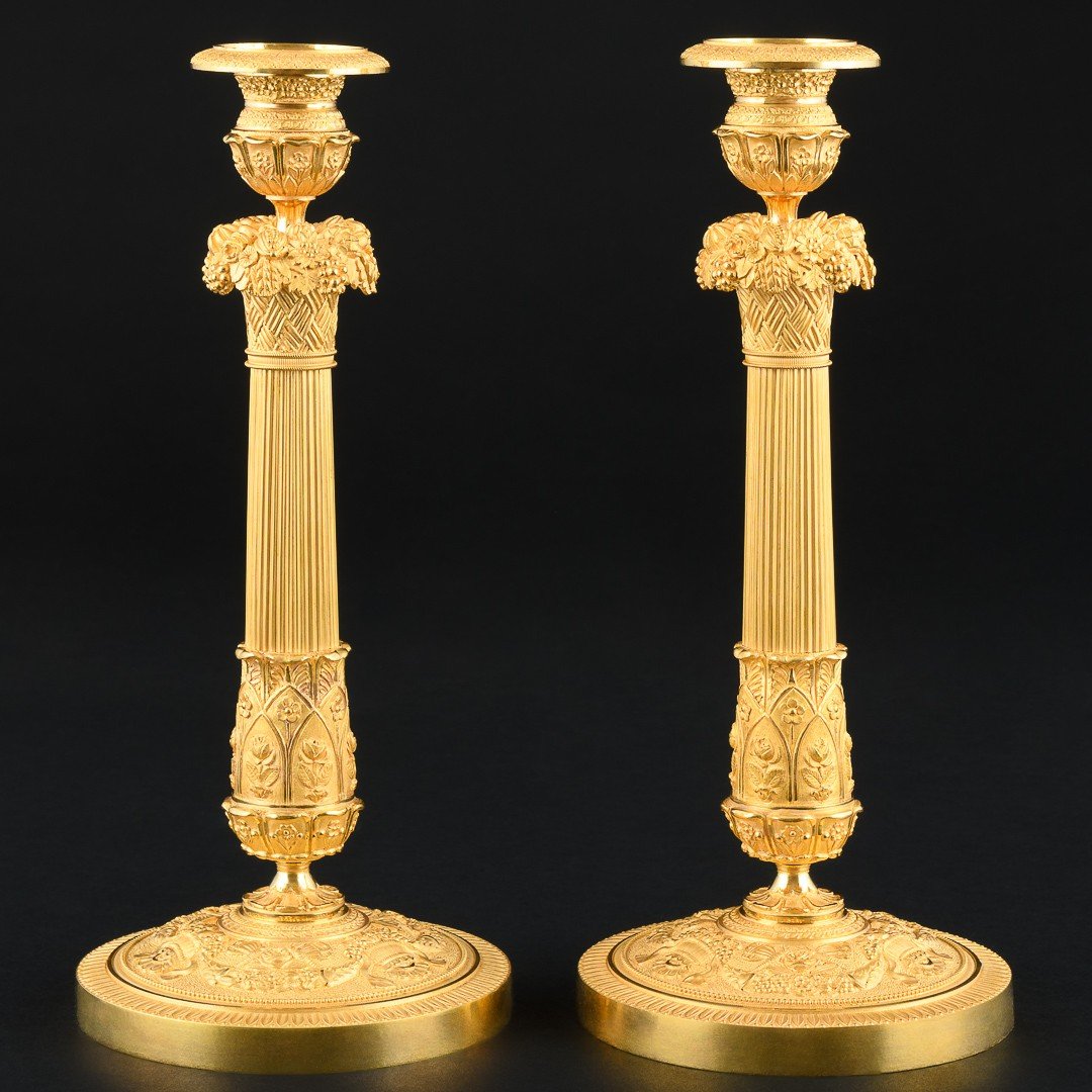 Gérard Jean Galle - Impressive Pair Of Empire Candlesticks 