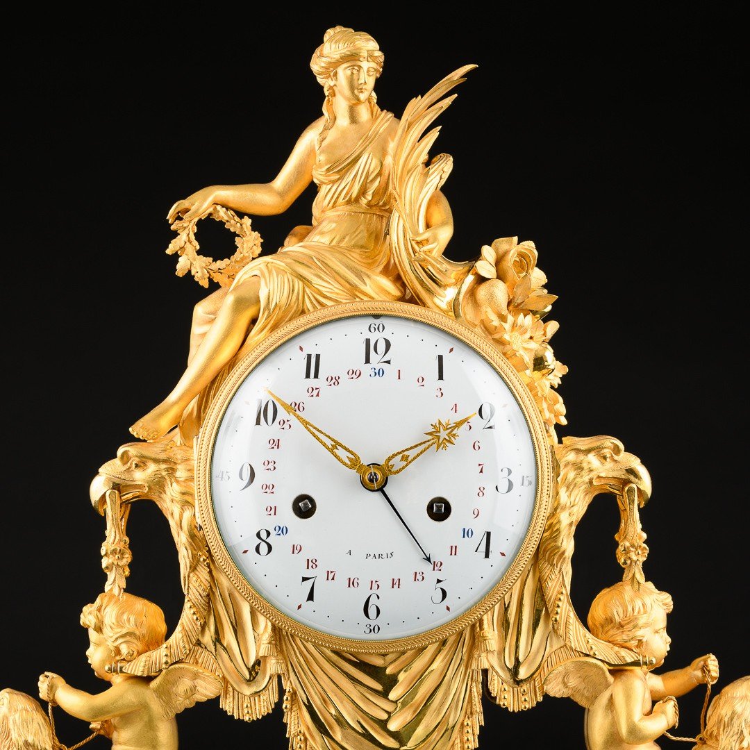 Important Louis XVI Period Mantel Clock “ Abundantia “-photo-2