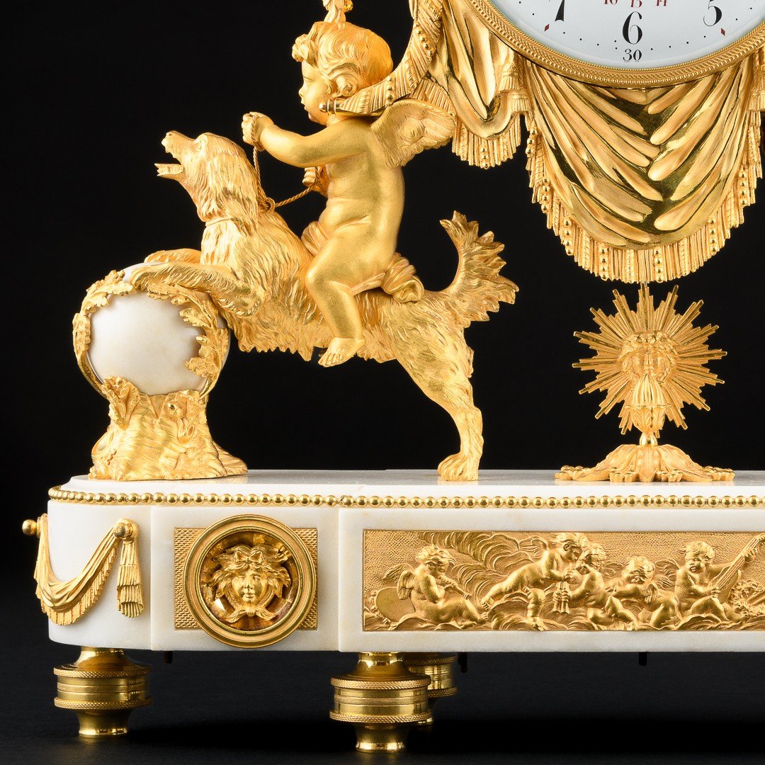 Important Louis XVI Period Mantel Clock “ Abundantia “-photo-3