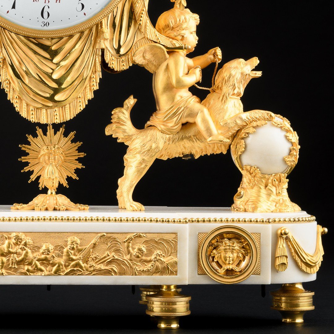 Important Louis XVI Period Mantel Clock “ Abundantia “-photo-4