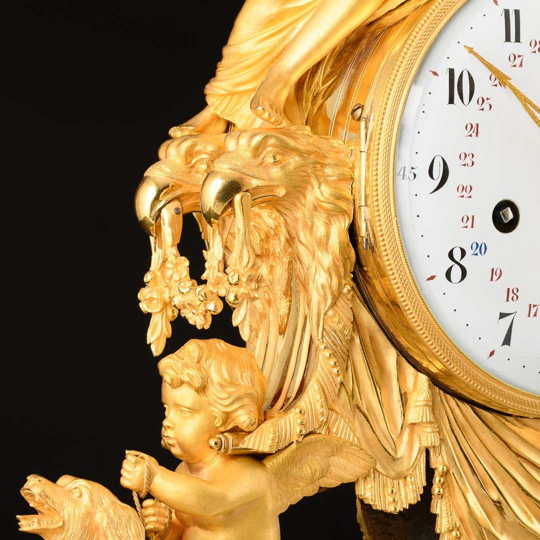 Important Louis XVI Period Mantel Clock “ Abundantia “-photo-6