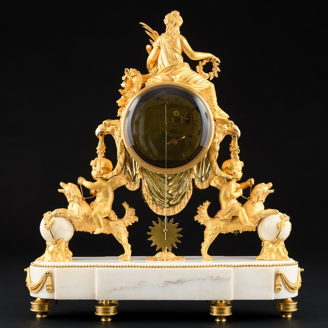 Important Louis XVI Period Mantel Clock “ Abundantia “-photo-7