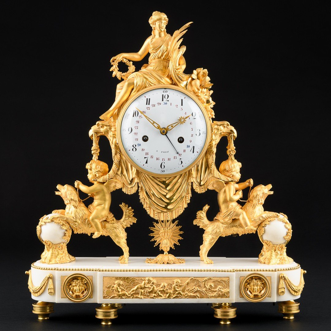 Important Louis XVI Period Mantel Clock “ Abundantia “