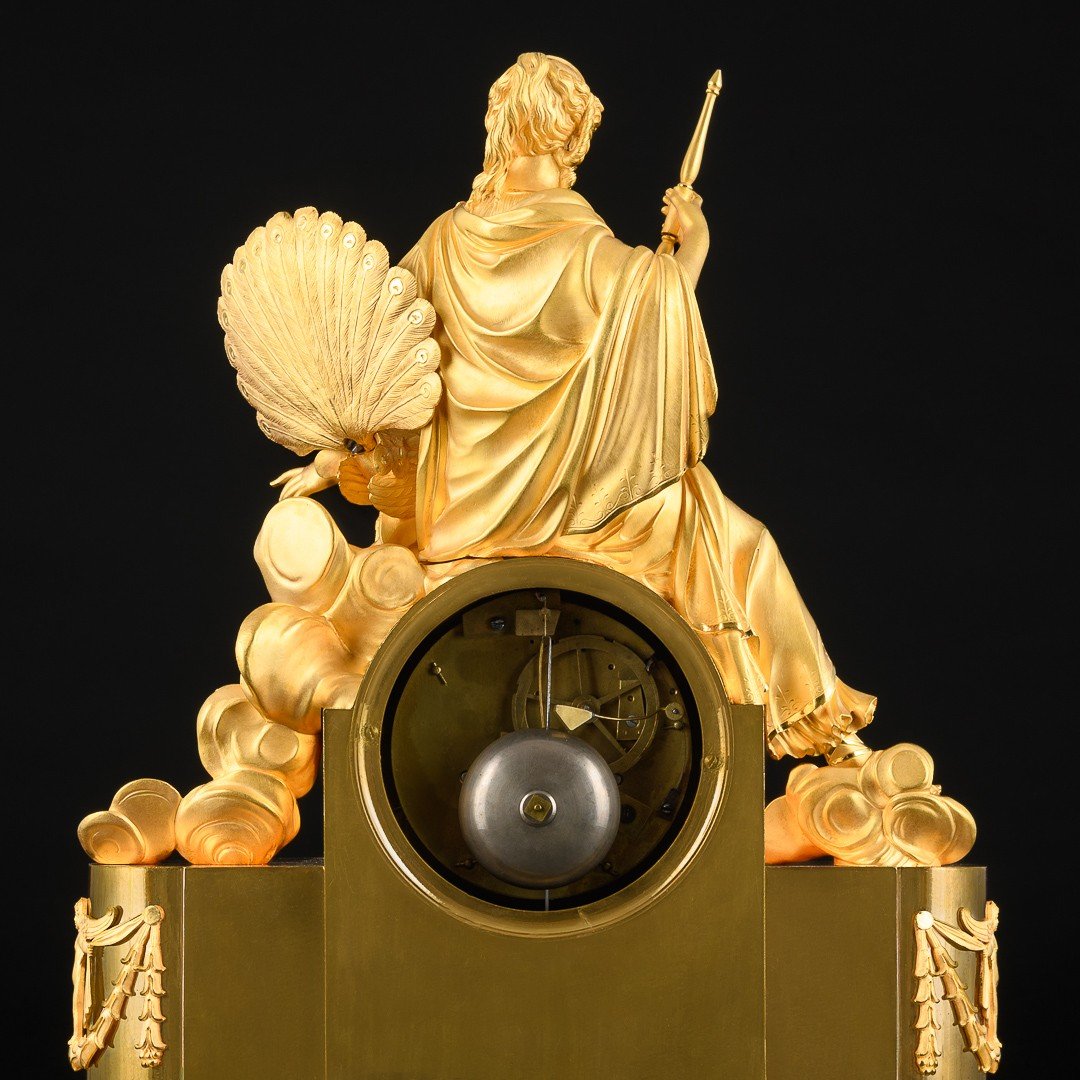 Superbe  Pendule Empire Mythologique “ Héra Avec Paon ” - Vers 1810-photo-6